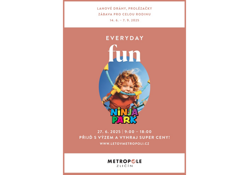 Léto v pohybu: Metropole Zličín zve do Ninja parku i na akci pro školáky